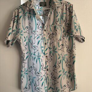 Departwest Men’s Flamingo Button-Up Shirt – Size Medium | Great Condition